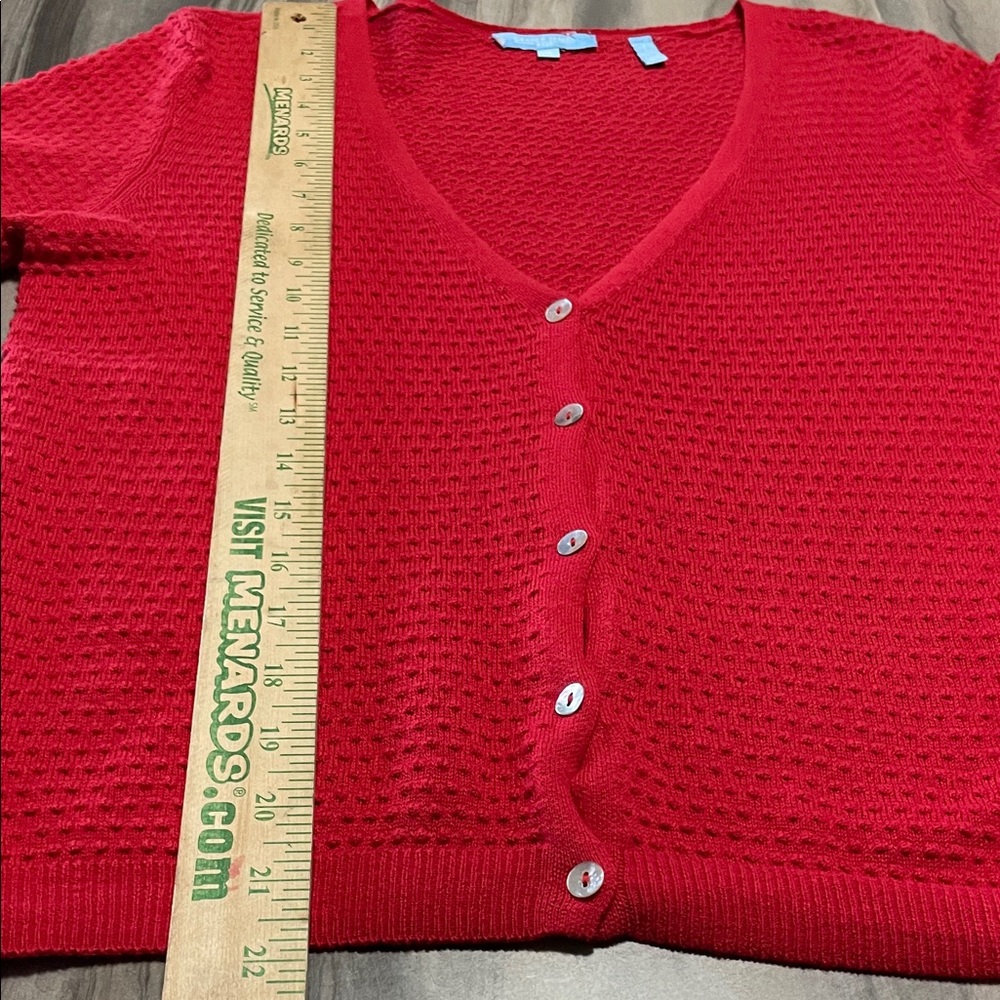 Draper James Red Cardigan Sweater - Picture 5 of 5